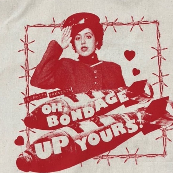 X-ray Spex Oh Bondage Up Yours Poly Styrene Canvas Tote Rare Unique Limited Run - Picture 2 of 4